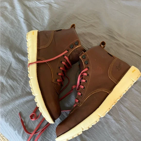 Danner Brown and Red Leather Boots Casual Lifestyle - Picture 2 of 6